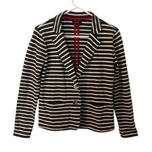 Nautica Blue White Striped Blazer Small